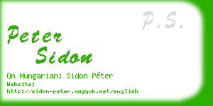 peter sidon business card